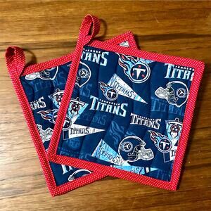 Handmade Pair of NFL Tennessee Titans Potholders